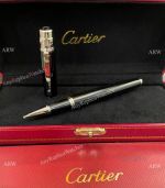Imitation Cartier Santos Rollerball pen Black Precious Resin